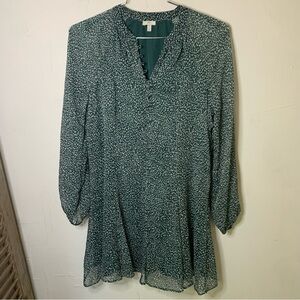 Joie Balloon Sleeve Dress in Green Arctic Animal Print​